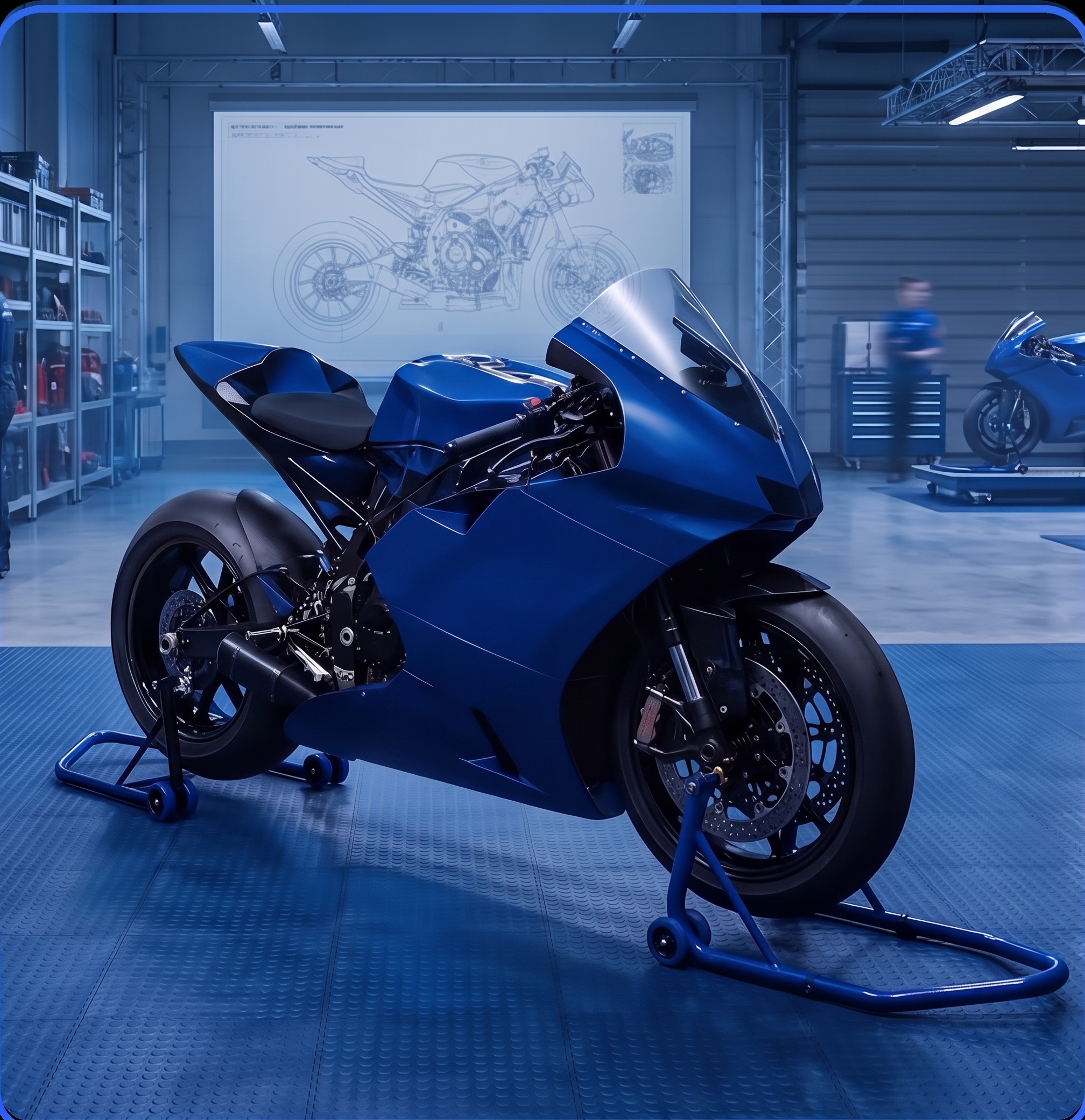 Η αγωνιστική μοτοσυκλέτα της APEX TUC Racing στο workshop