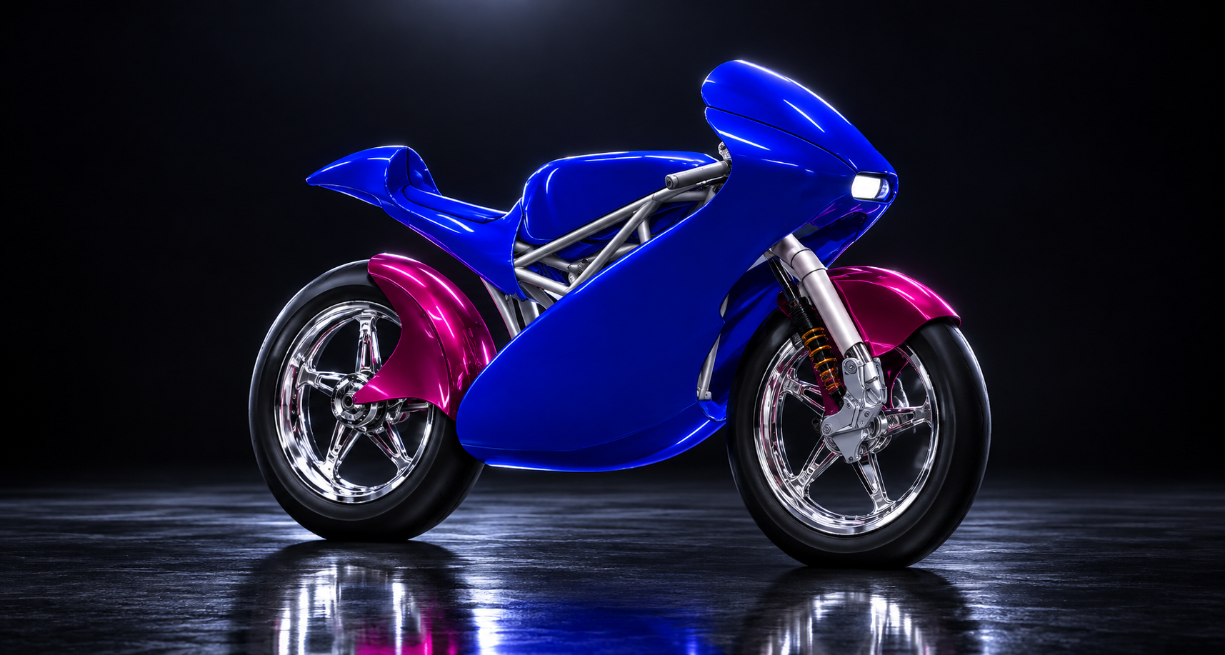 Render της αγωνιστικής μοτοσυκλέτας APEX TUC Racing στο workshop